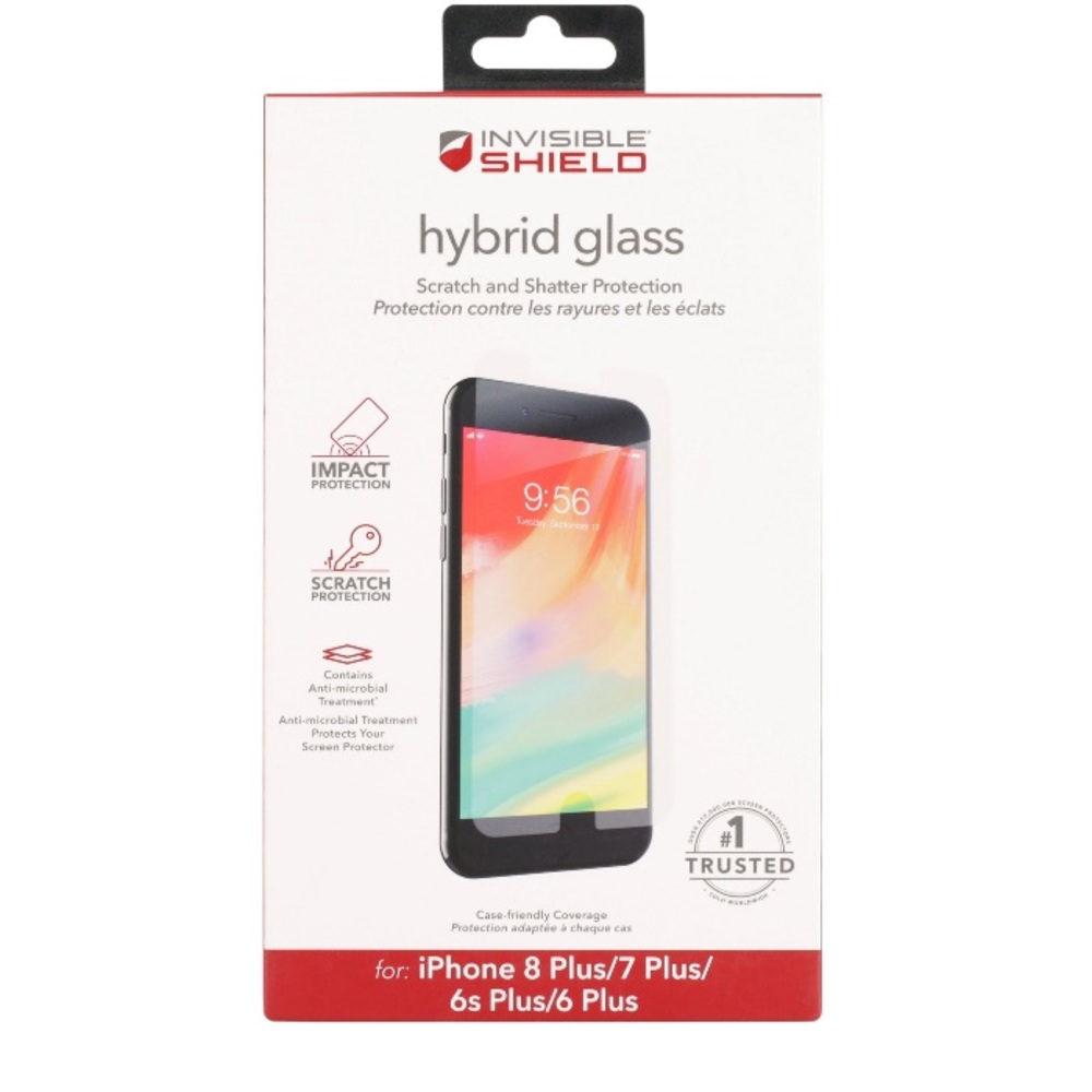 💜 iPhone8Plus/7Plus/6sPlus/6Plus InvisibleShield Hybrid Glass Screen Protector